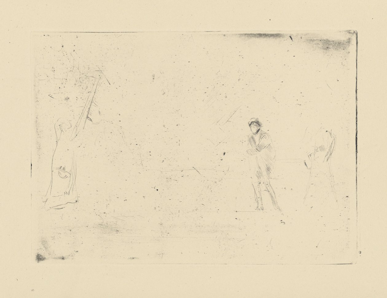 [76] Eindrücke von annullierten Platten von Whistler - [Zwei Figuren] von James Abbott McNeill Whistler