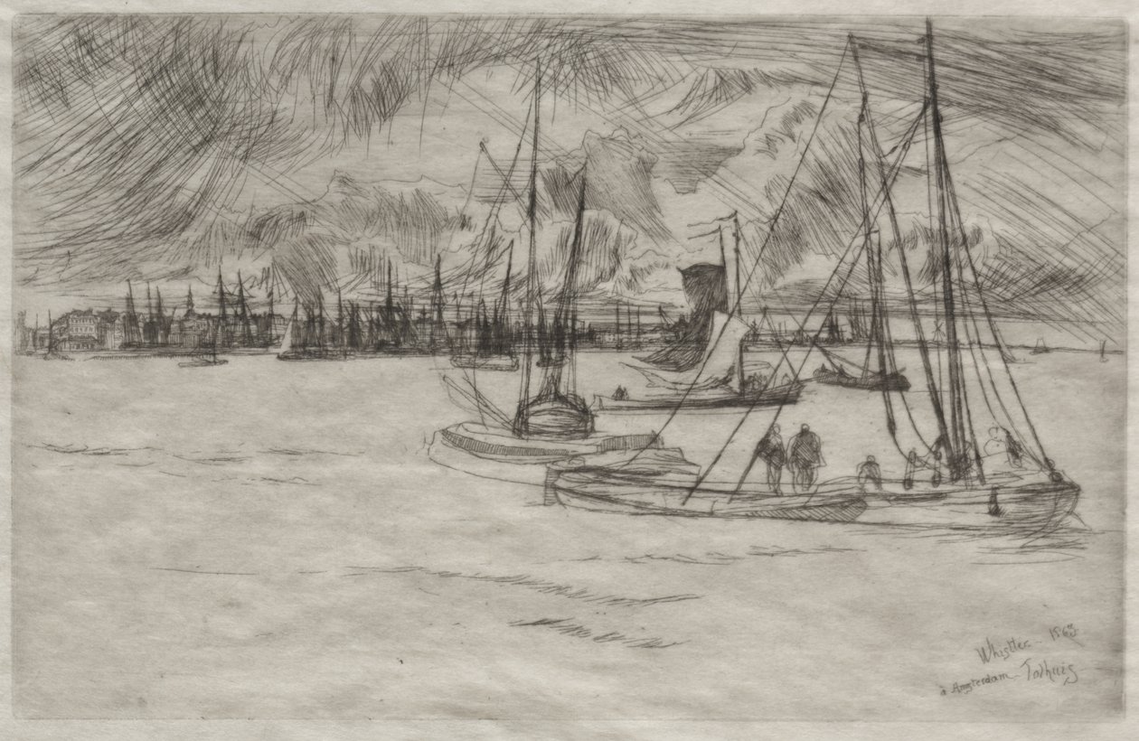 Amsterdam vom Tolhuis aus von James McNeill Whistler