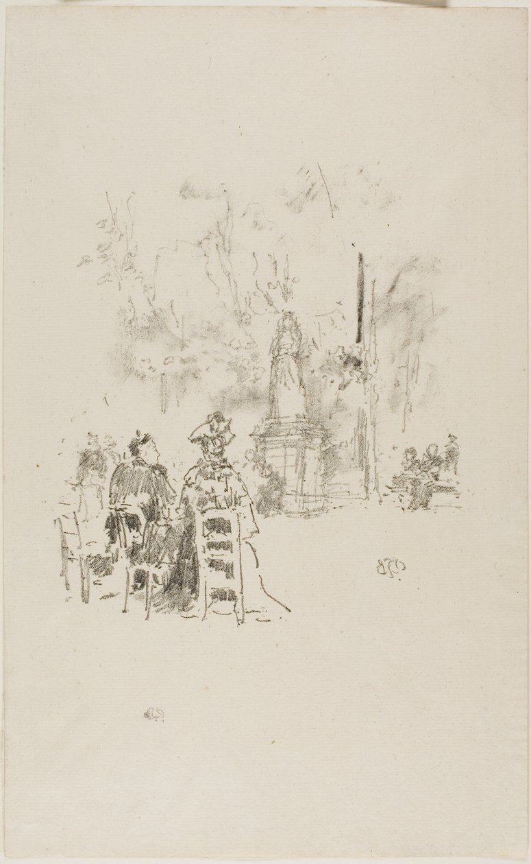 Gespräch unter der Statue, Jardin du Luxembourg von James Abbott McNeill Whistler