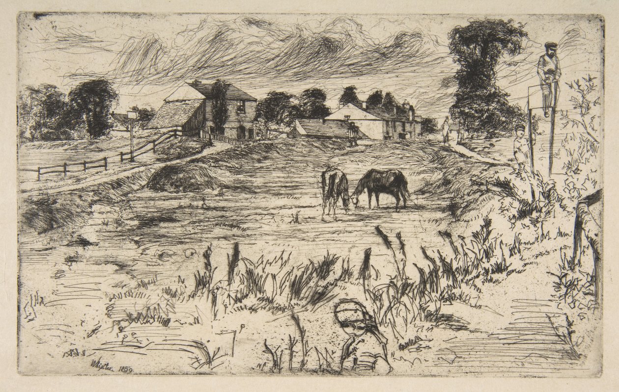 Landschaft mit dem Pferd (Landschaft mit Pferden) von James McNeill Whistler