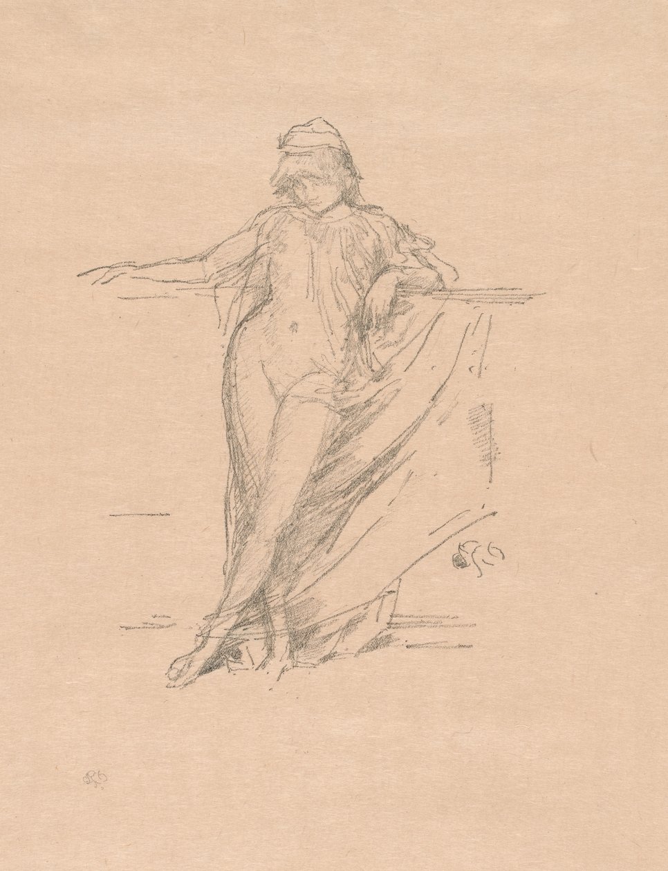 Kleine drapierte Figur, lehnend von James Abbott McNeill Whistler