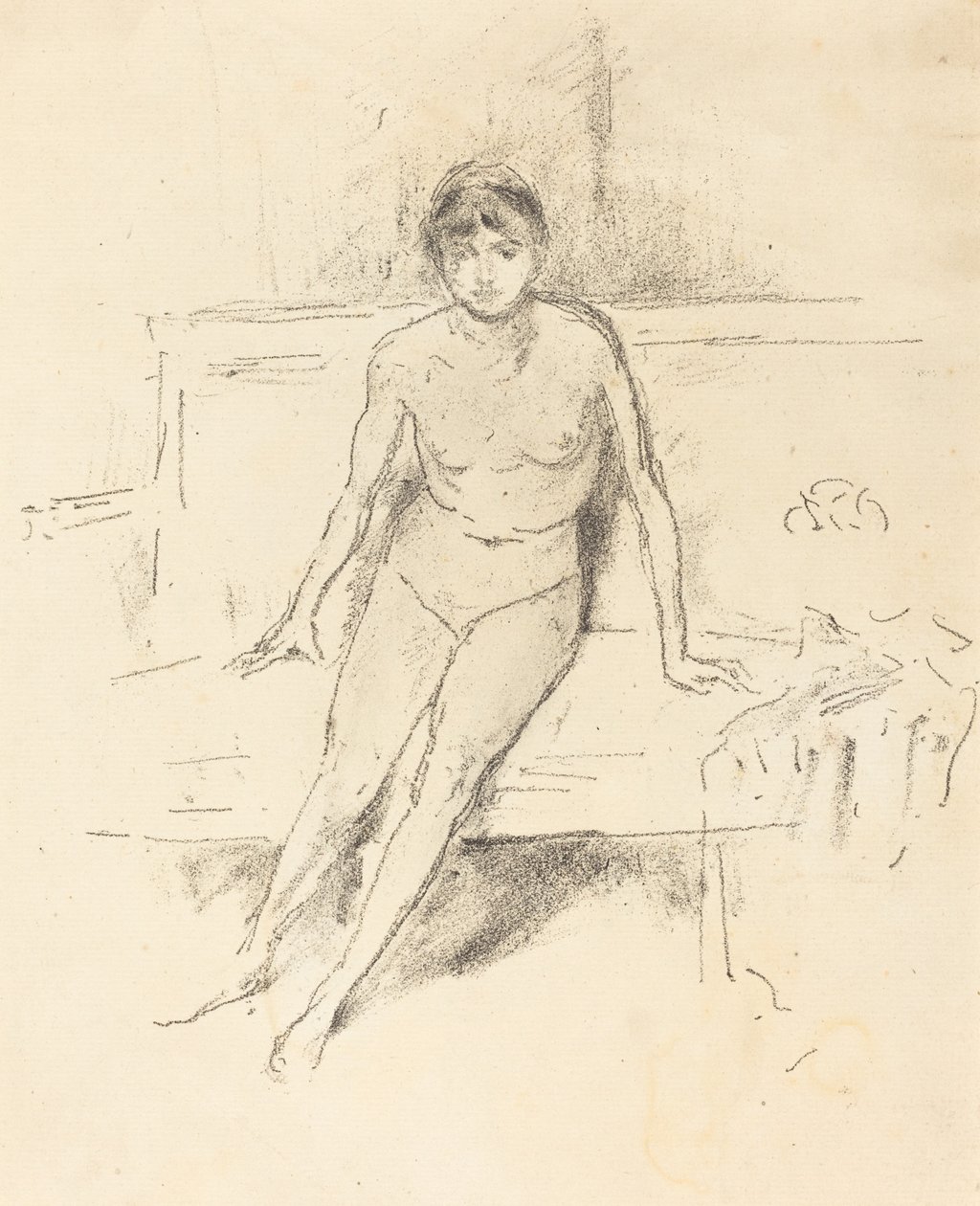 Aktmodell auf einem Empire-Sofa von James Abbott McNeill Whistler
