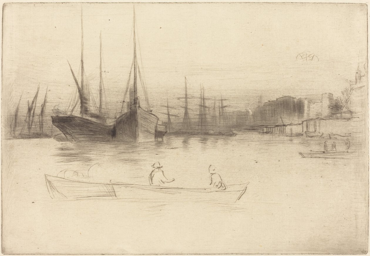 Dampfschiffe vor dem Turm von James McNeill Whistler