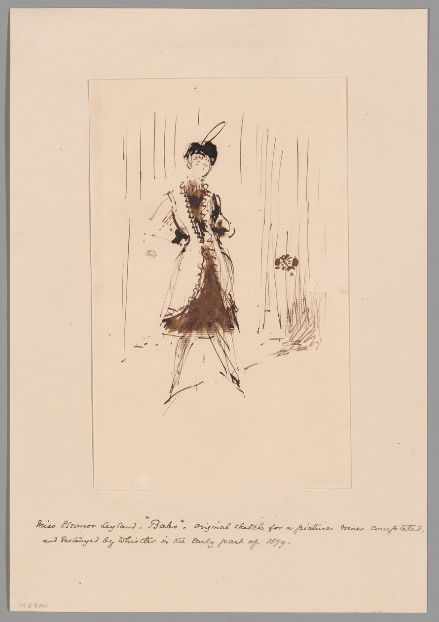 Studie für "Das blaue Mädchen: Porträt von Miss Elinor Leyland" von James McNeill Whistler