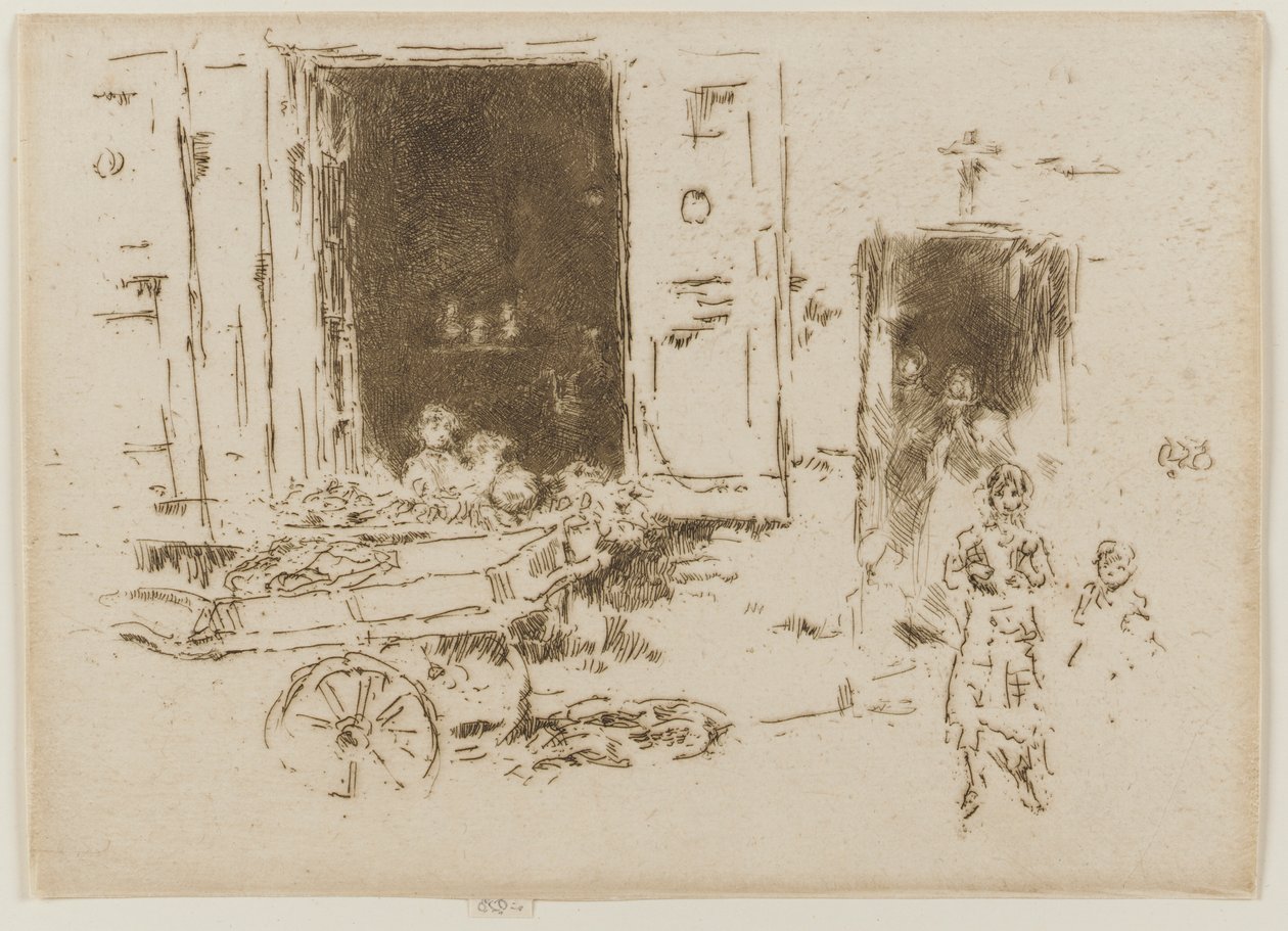 Der Schubkarren - Quartier des Marolles, Brüssel von James Abbott McNeill Whistler