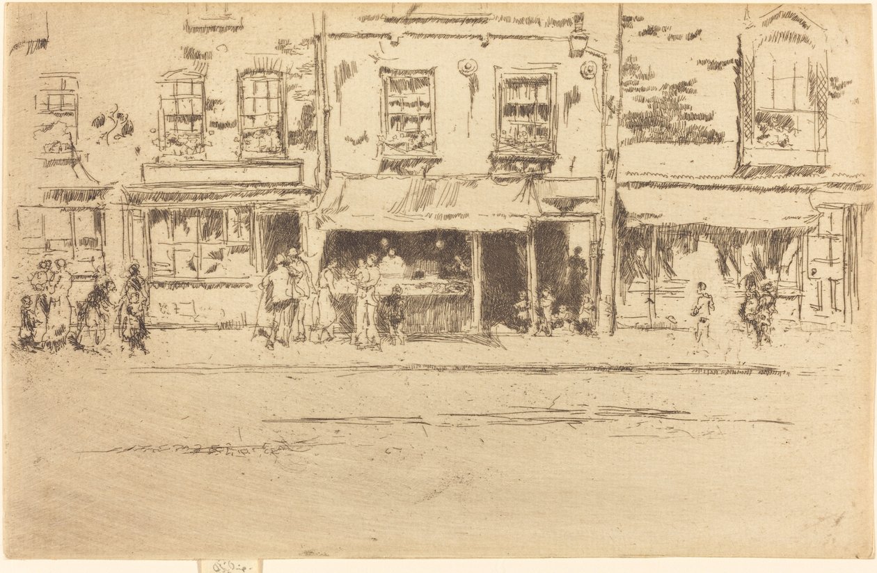 Der Fischladen, geschäftiges Chelsea von James Abbott McNeill Whistler