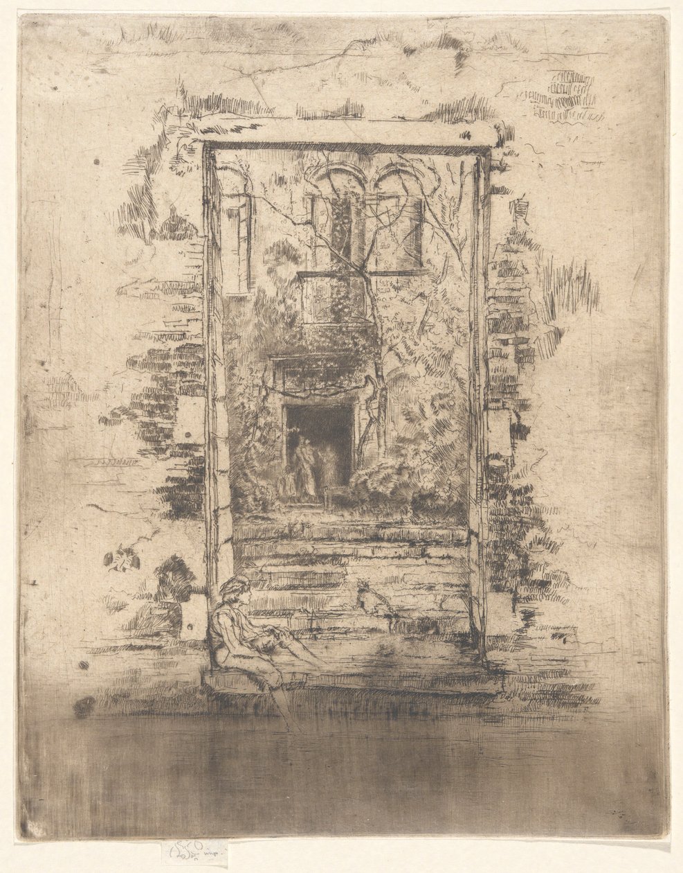 Der Garten, aus dem zweiten Venedig-Set (Ein Satz von sechsundzwanzig Radierungen) von James Abbott McNeill Whistler