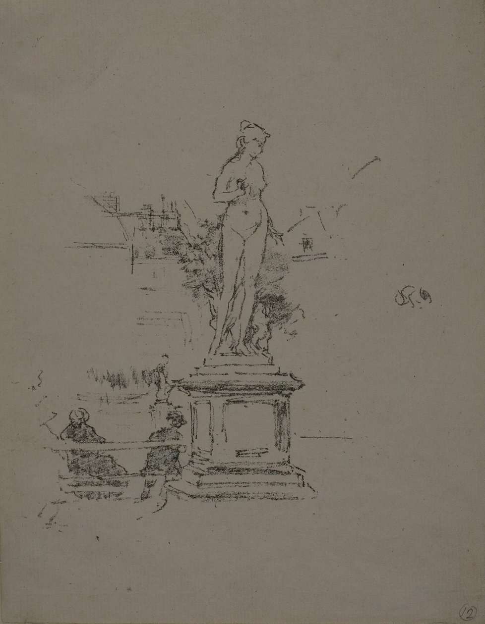 Die Statue, Jardin du Luxembourg von James Abbott McNeill Whistler