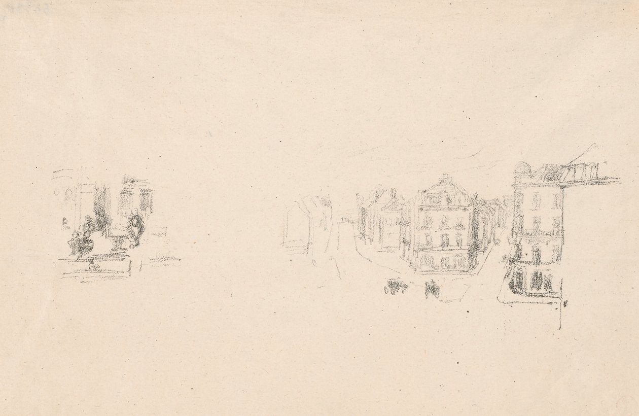 Zwei Versuchsskizzen: A. Grand Rue, Dieppe; B. Ein Innenraum von James Abbott McNeill Whistler