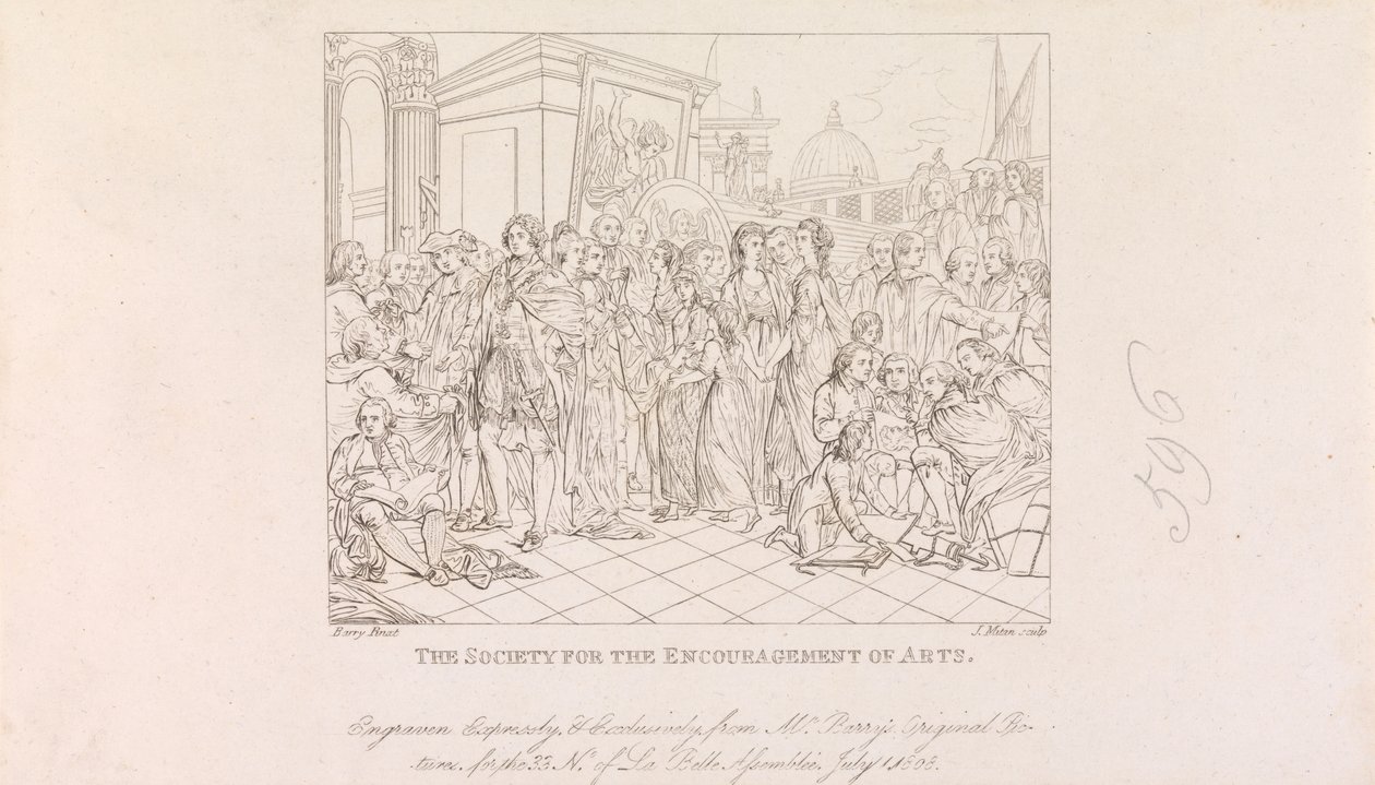 Entwürfe für den Großen Saal der Gesellschaft der Künste (4 von 1 Blatt) von James Mitan