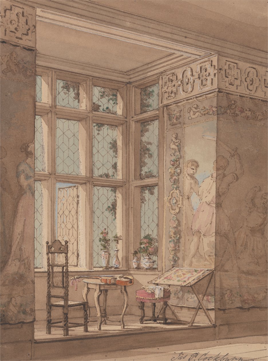Zimmer mit Wandteppichen in einem gotischen Herrenhaus von James Pattison Cockburn