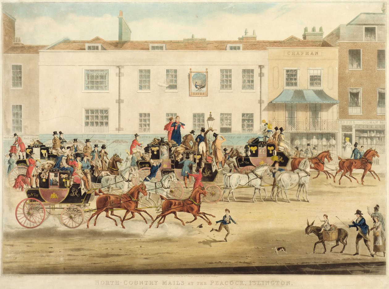Nordland-Posten am Peakcock, Islington, 1838 von James Pollard