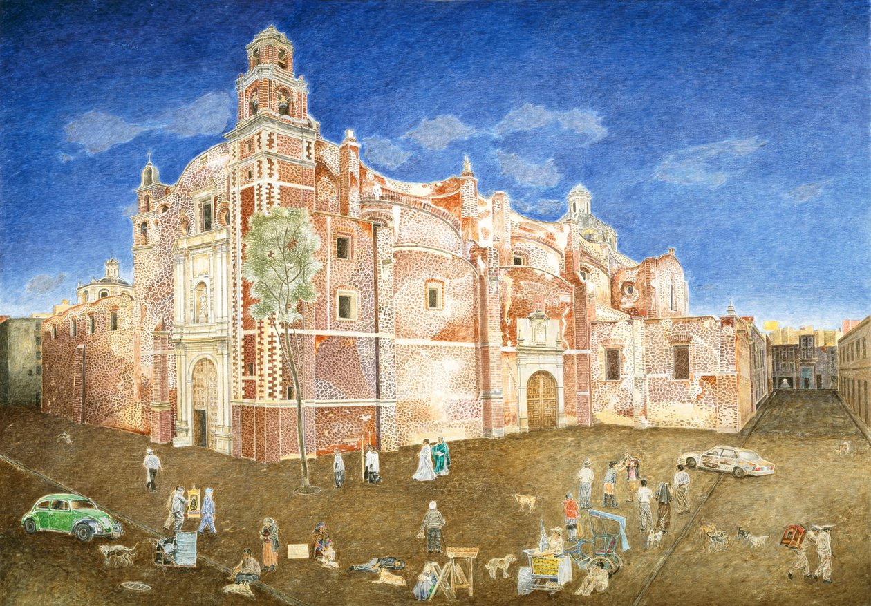 Frauen kämpfen vor der Kirche Santa Catarina, 2001 von James Reeve