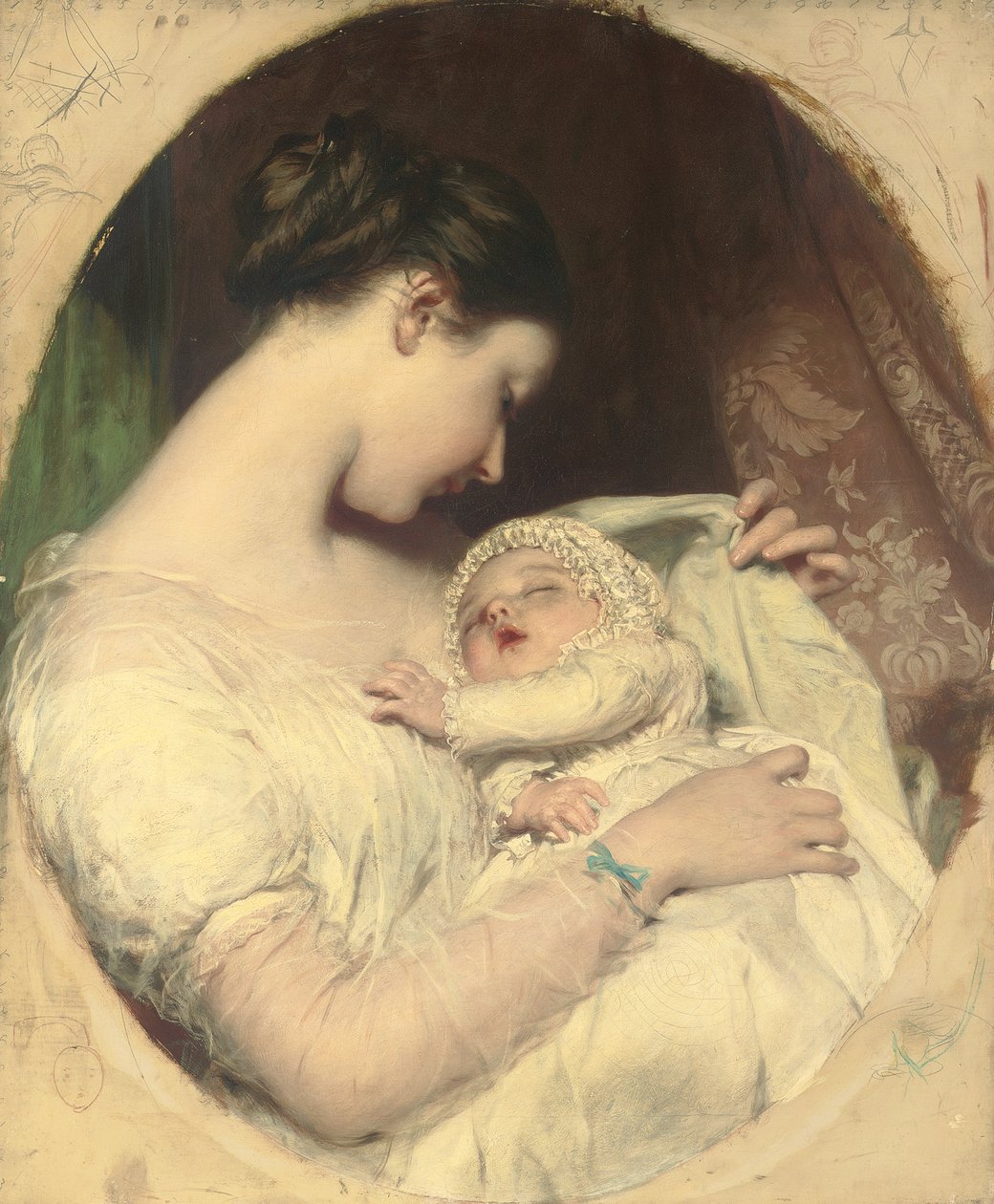 Die Frau des Künstlers Elizabeth mit ihrer Tochter Mary Edith von James Sant