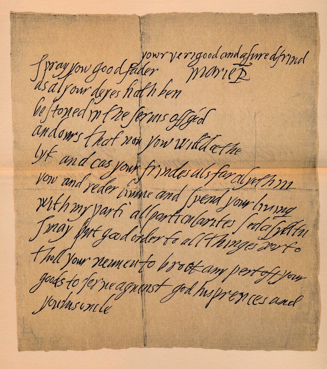 Brief von Königin Maria 1542-1587 an den Abt von Dunfermline, 1889 von James Stillie