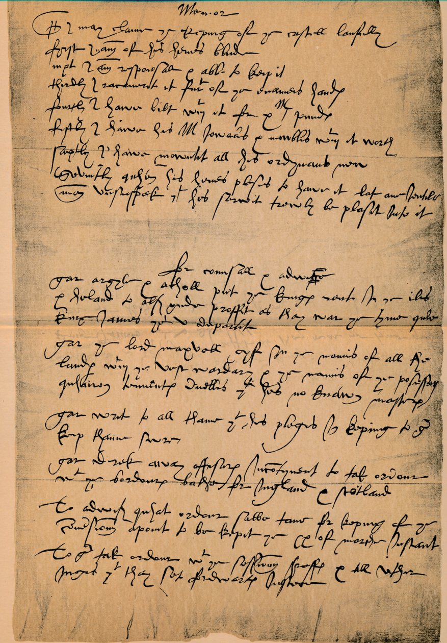 Gedenkschrift des Earl of Morton beim Rücktritt von der Regentschaft, März 1578, 1889 von James Stillie