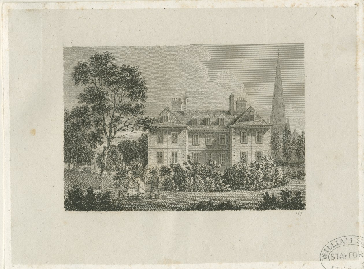 Lichfield - Bischofspalast in The Close: Gravur, undatiert [ca. 1816] von James Storer