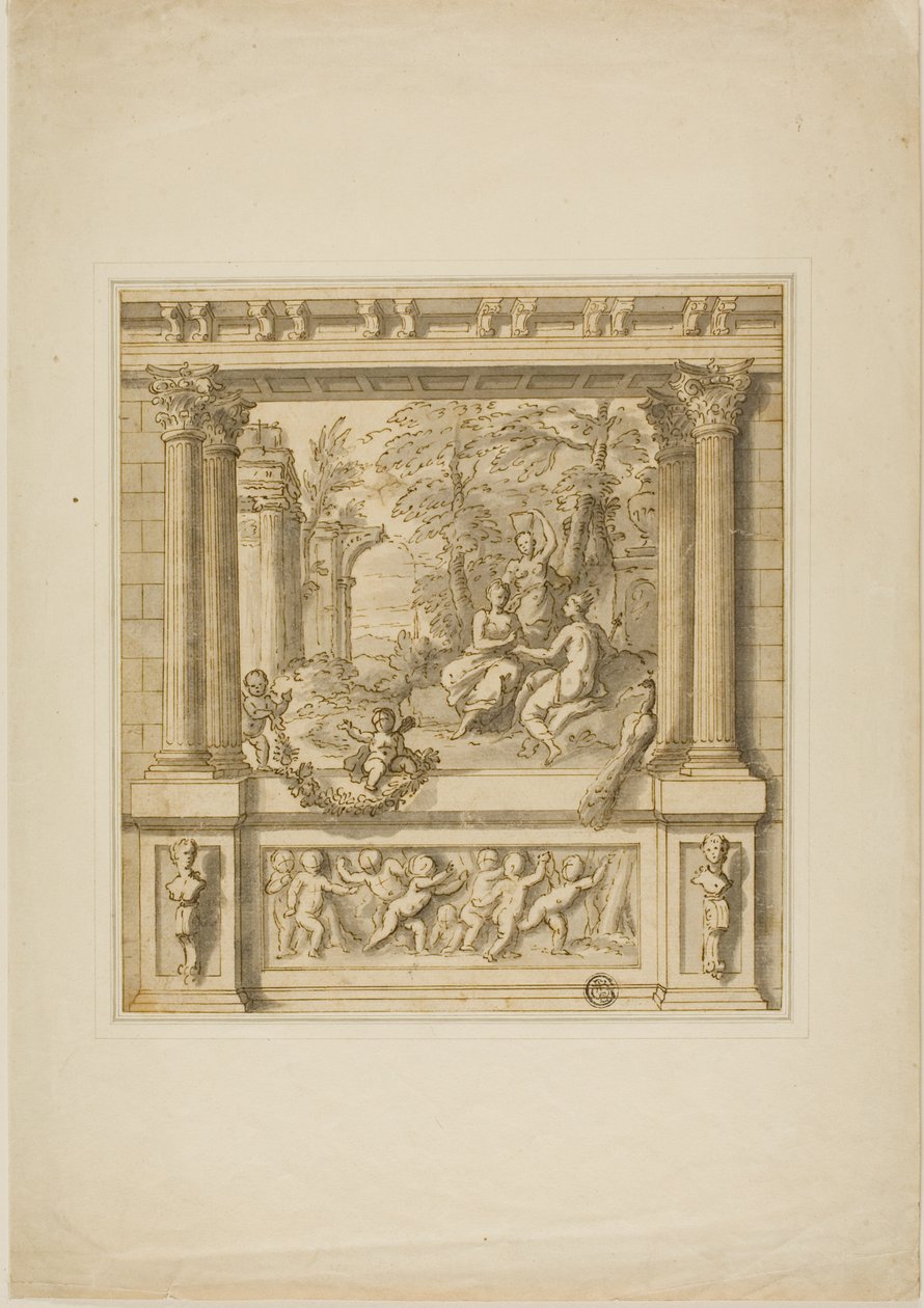 Wanddekoration mit der Geschichte von Egeria und Numa Pompilius von James Thornhill