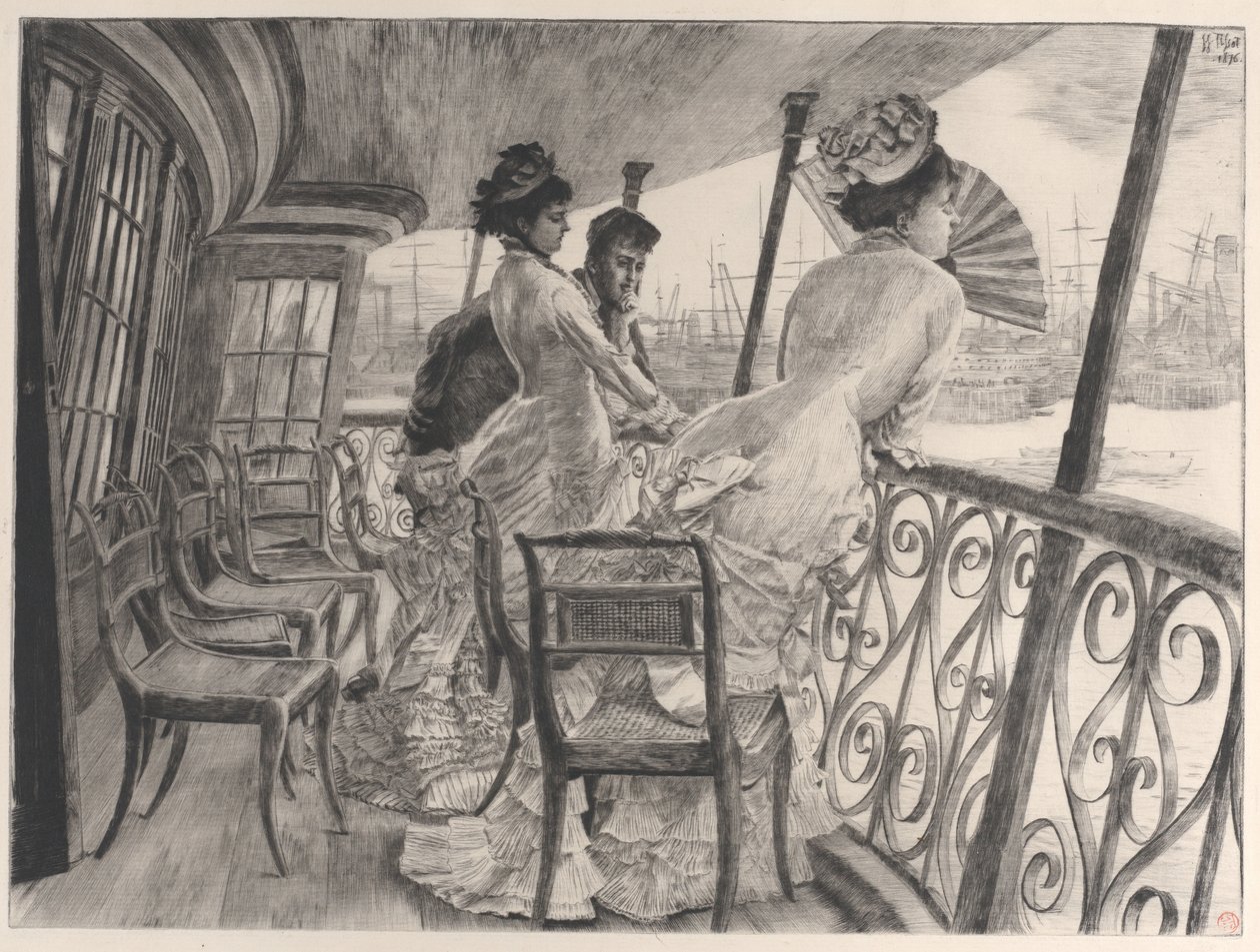 Die Galerie der H.M.S. Calcutta Souvenir eines Balls an Bord, 1876 von James Tissot