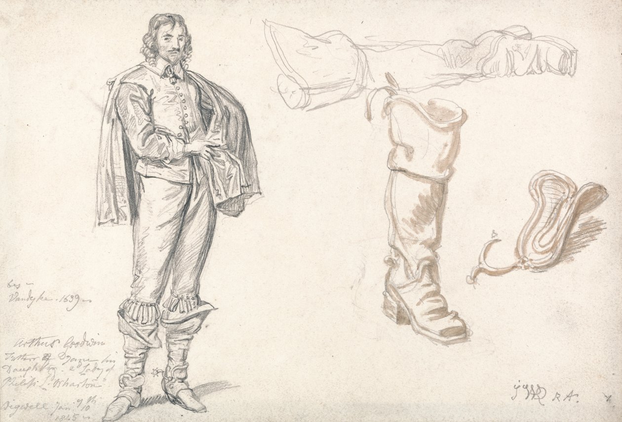 Studien nach Anthony van Dycks Porträt von Arthur Goodwin von James Ward