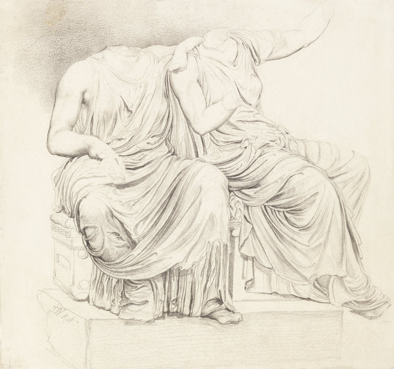 Studie von zwei kopflosen klassischen Statuen von James Ward