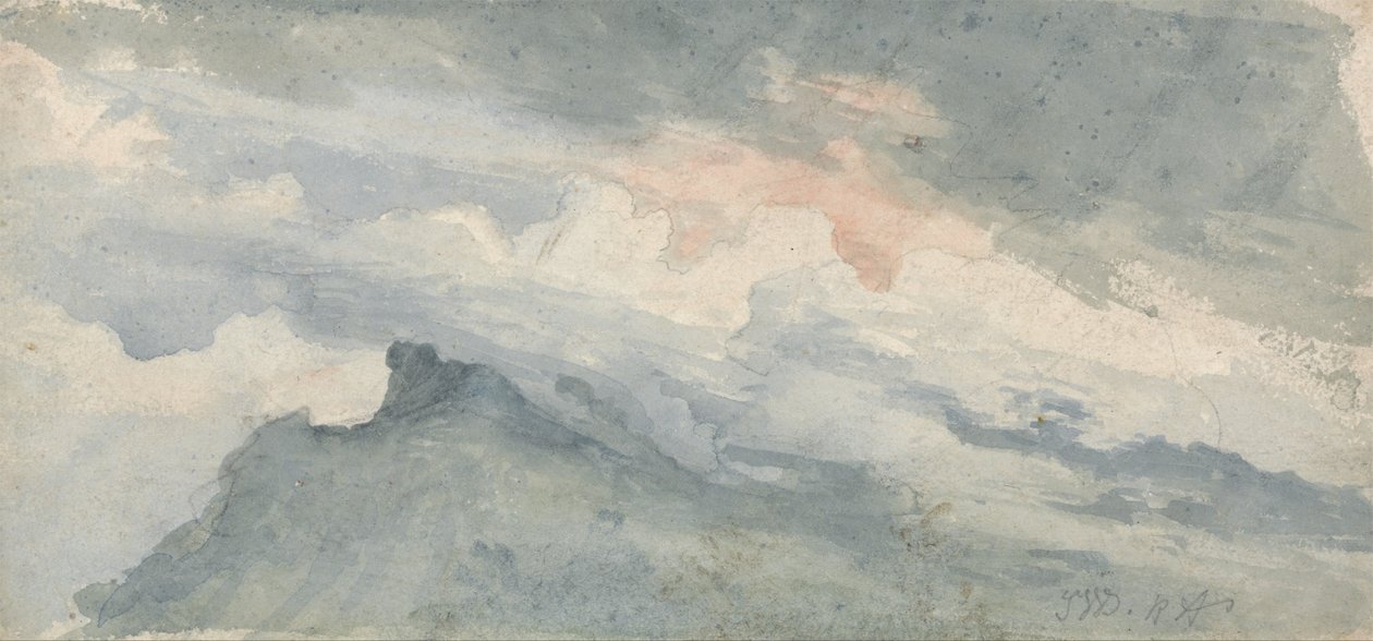 Studie eines Hügelgipfels und Himmels von James Ward