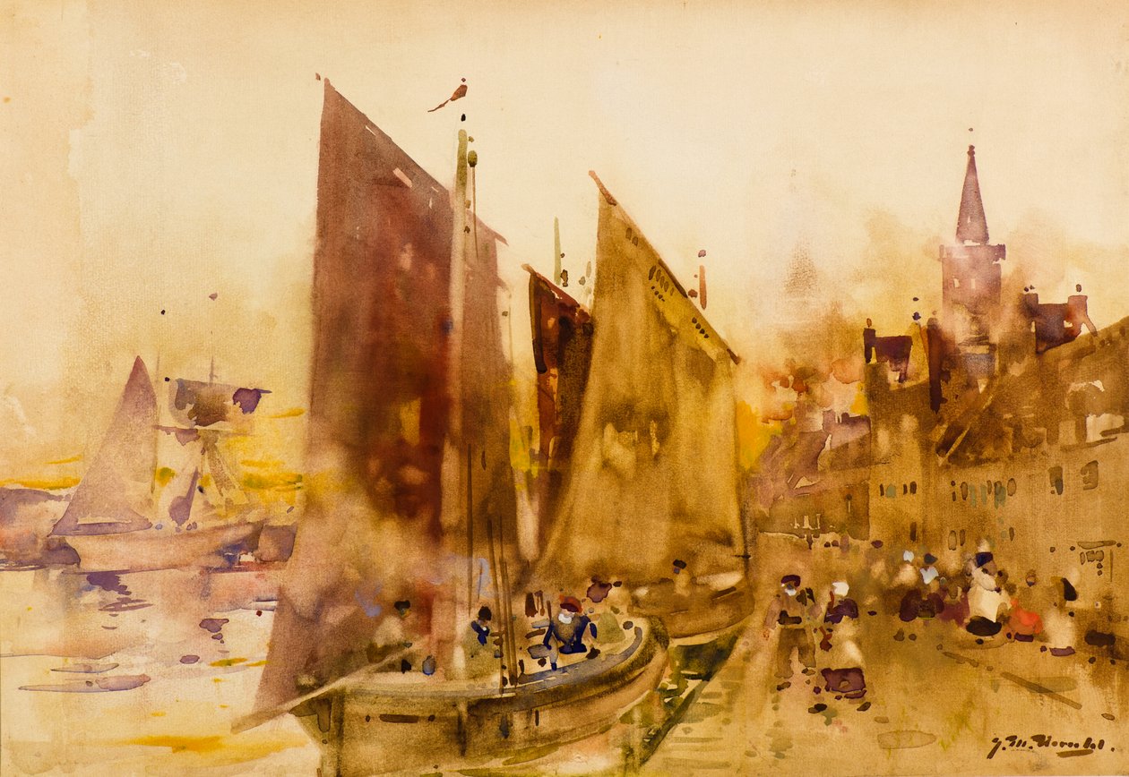 Fischerboote am Kai, Montrose von James Watterston Herald
