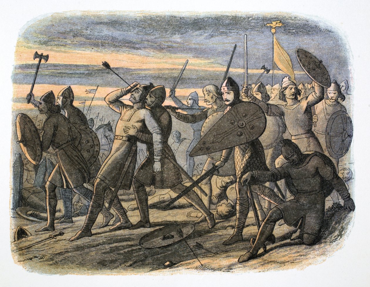 Tod von König Harold, Schlacht von Hastings, 1066 von James William Edmund Doyle