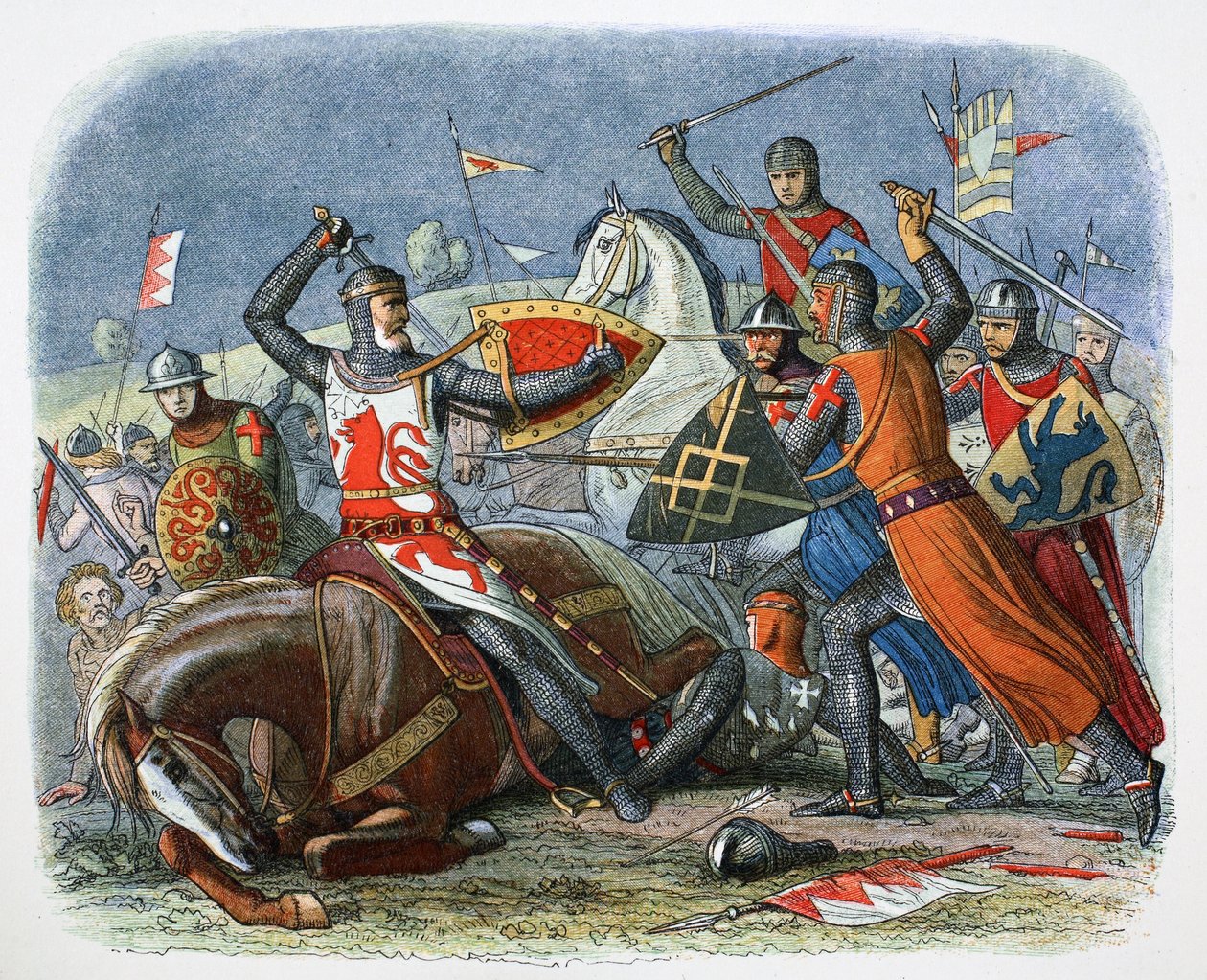 Tod von Simon de Montfort, Schlacht von Evesham, Worcestershire, 1265 von James William Edmund Doyle