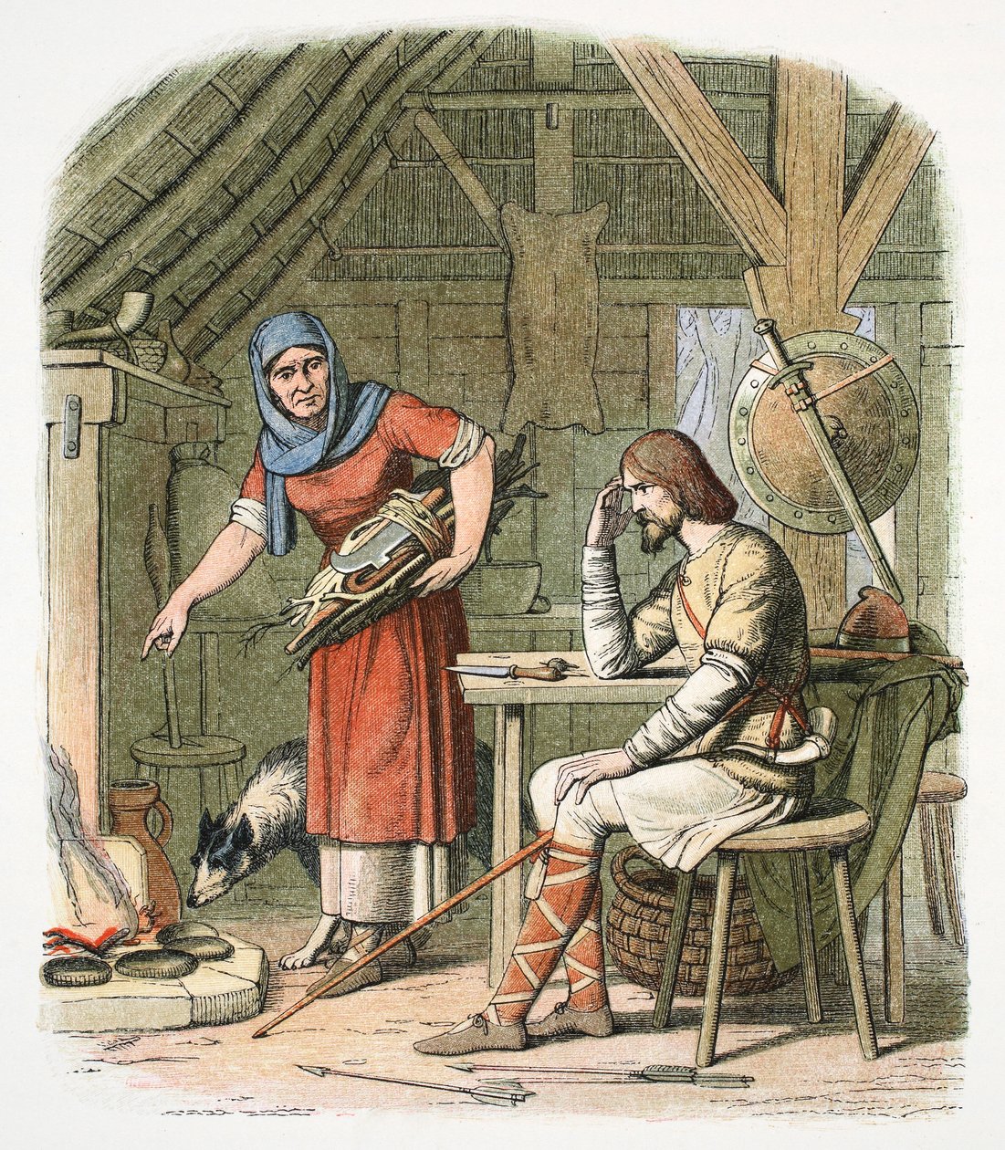 König Alfred in der Hütte des Hirten, ca. 878, 1864 von James William Edmund Doyle