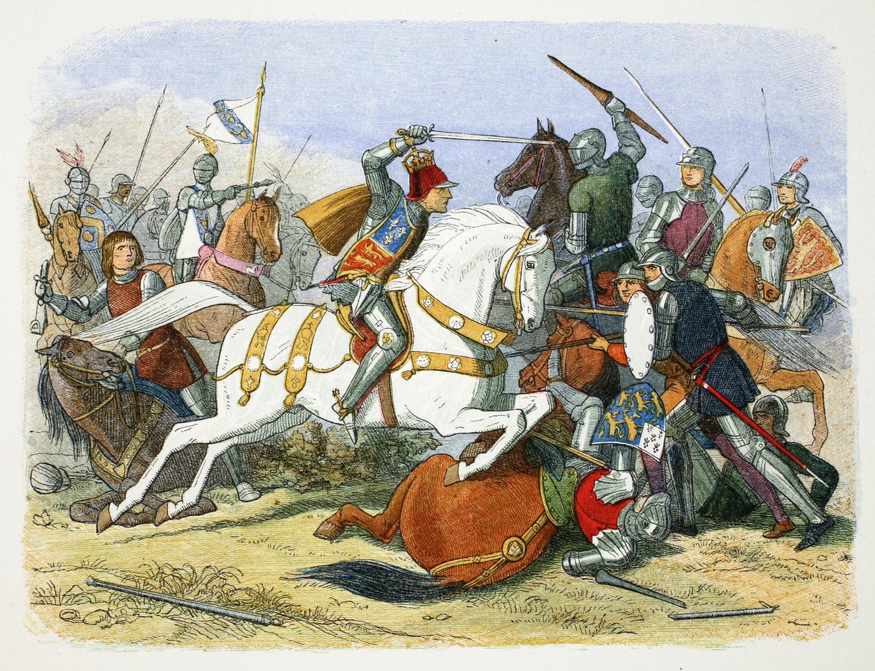 Richard III. von England in der Schlacht von Bosworth Field, Leicestershire von James William Edmund Doyle