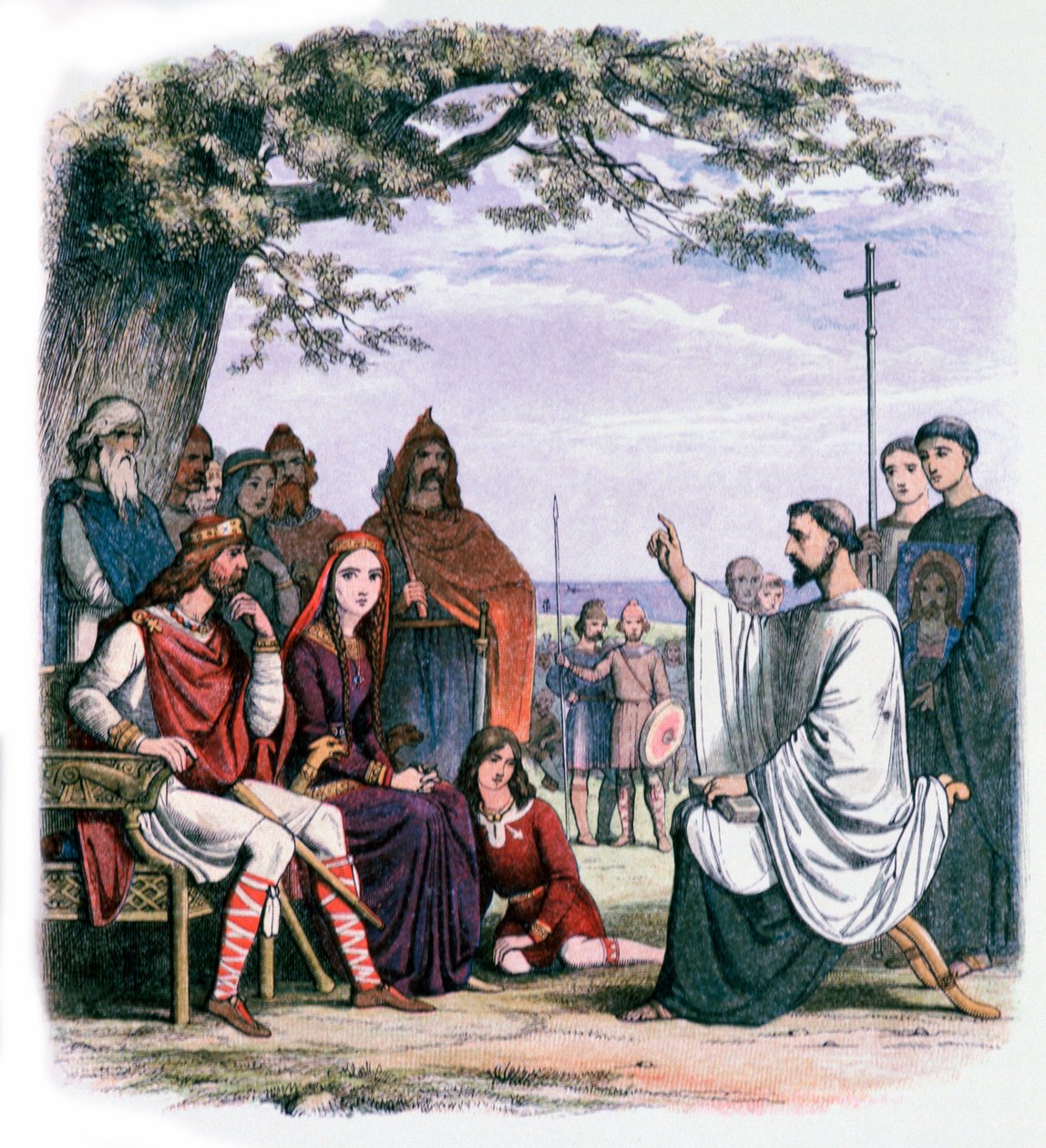 Der heilige Augustinus predigt König Ethelbert und Königin Bertha, 19. Jahrhundert von James William Edmund Doyle