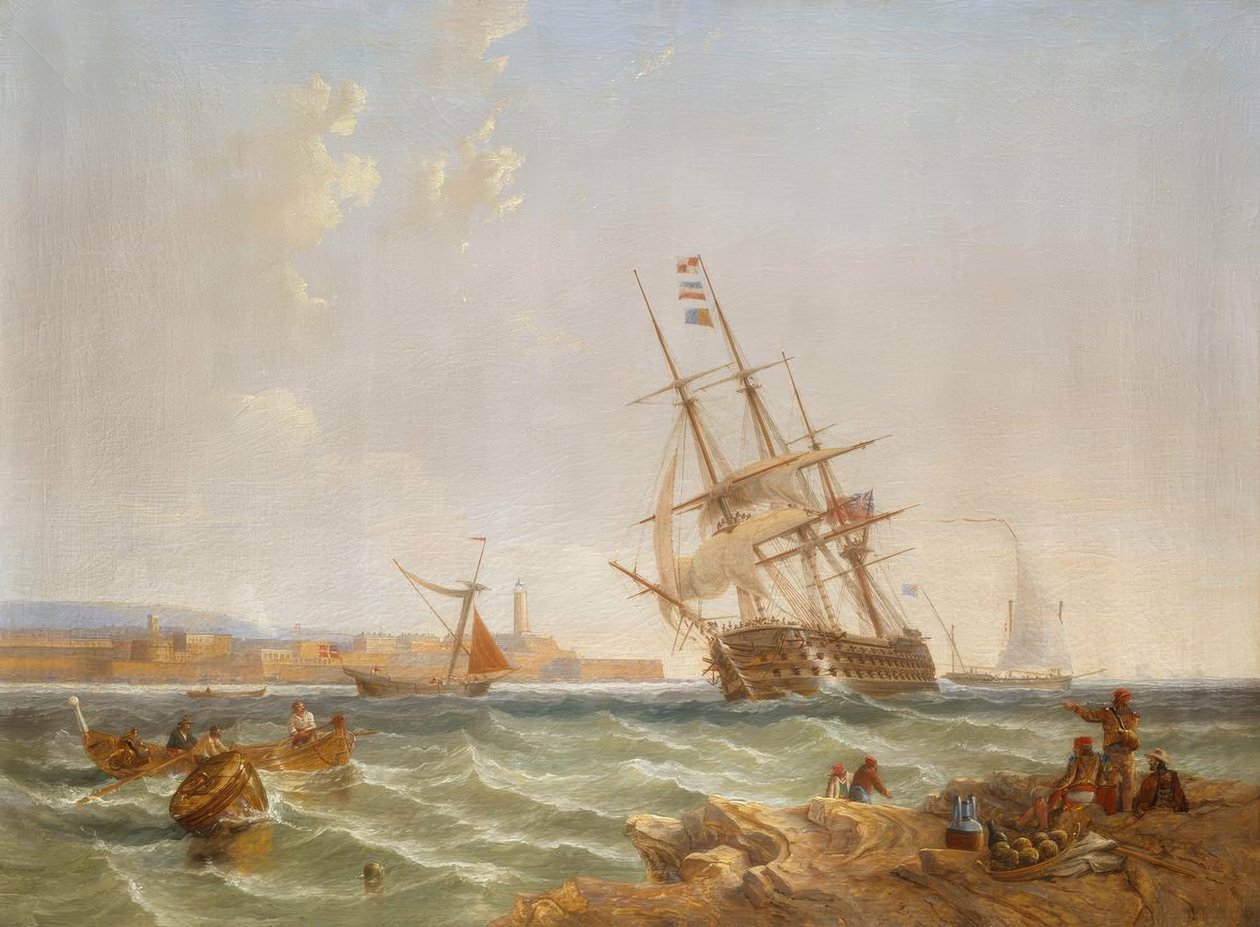 Der Große Hafen von Malta von Corlandine Point von James Wilson Carmichael