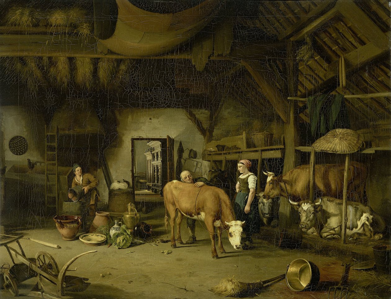 Bauerninterieur, um 1830-1860 von James de Rijk