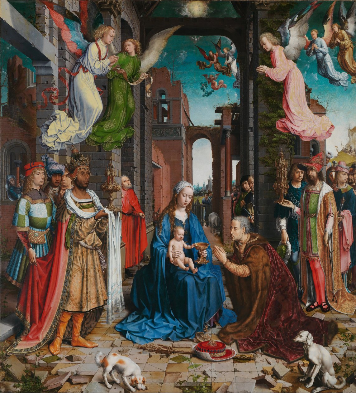 Anbetung der Heiligen Drei Könige, 1510-5 von Jan Gossaert