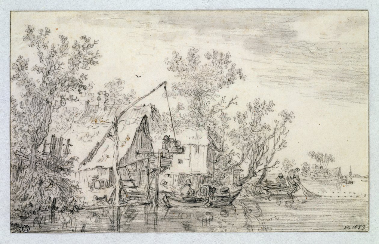 Eine bewaldete Flusslandschaft, 1653 von Jan Josephsz van Goyen