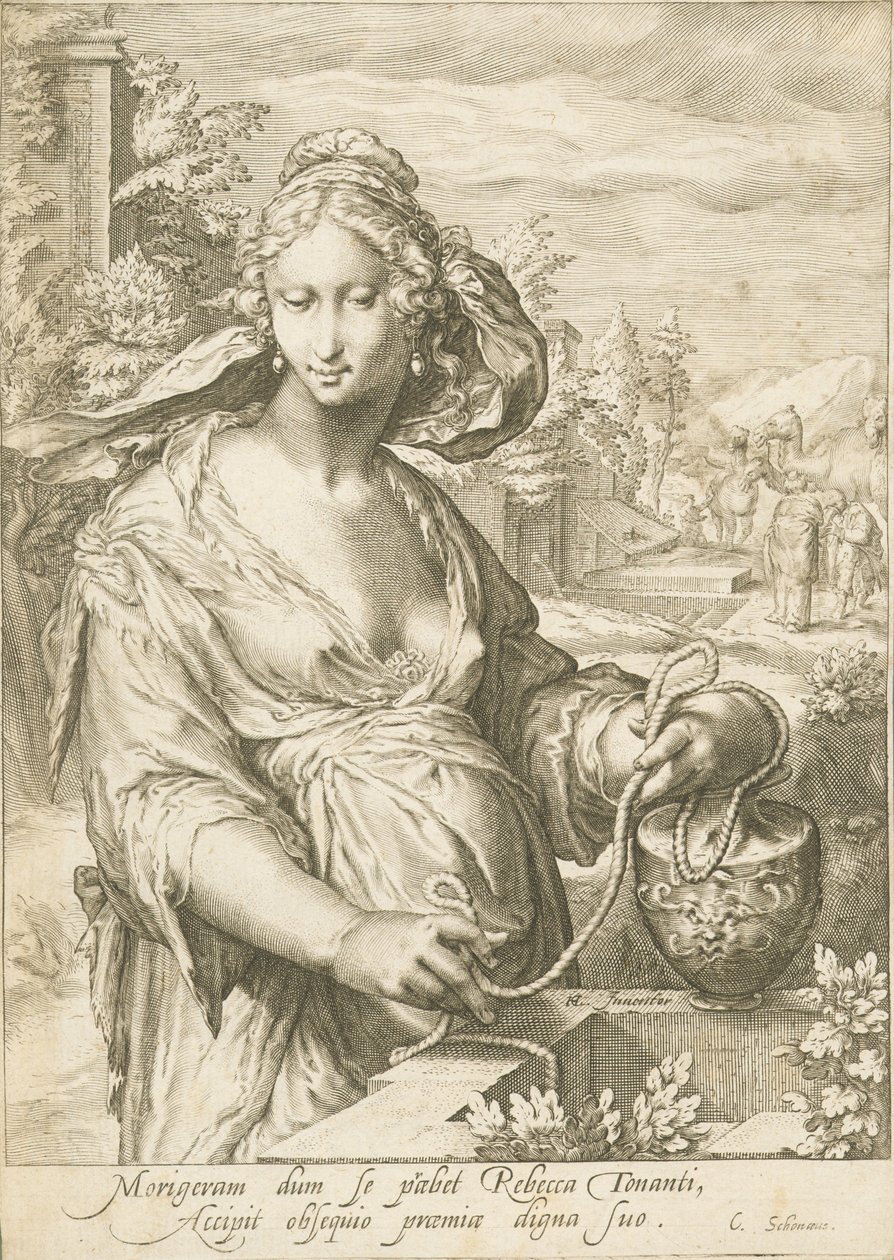 Rebekka am Brunnen von Jan Pietersz. Saenredam