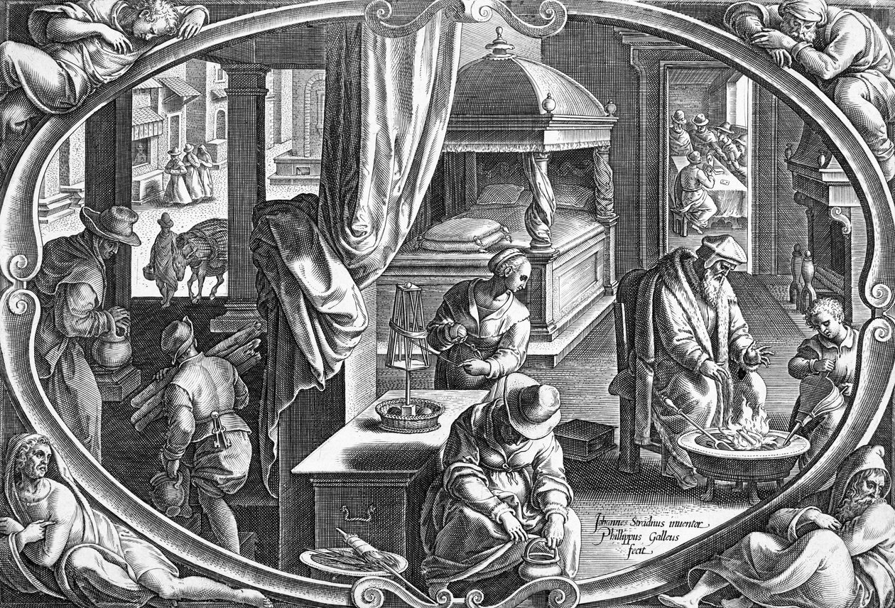 Winter, graviert von Philip Galle, ca. 1580 von Jan van der Straet