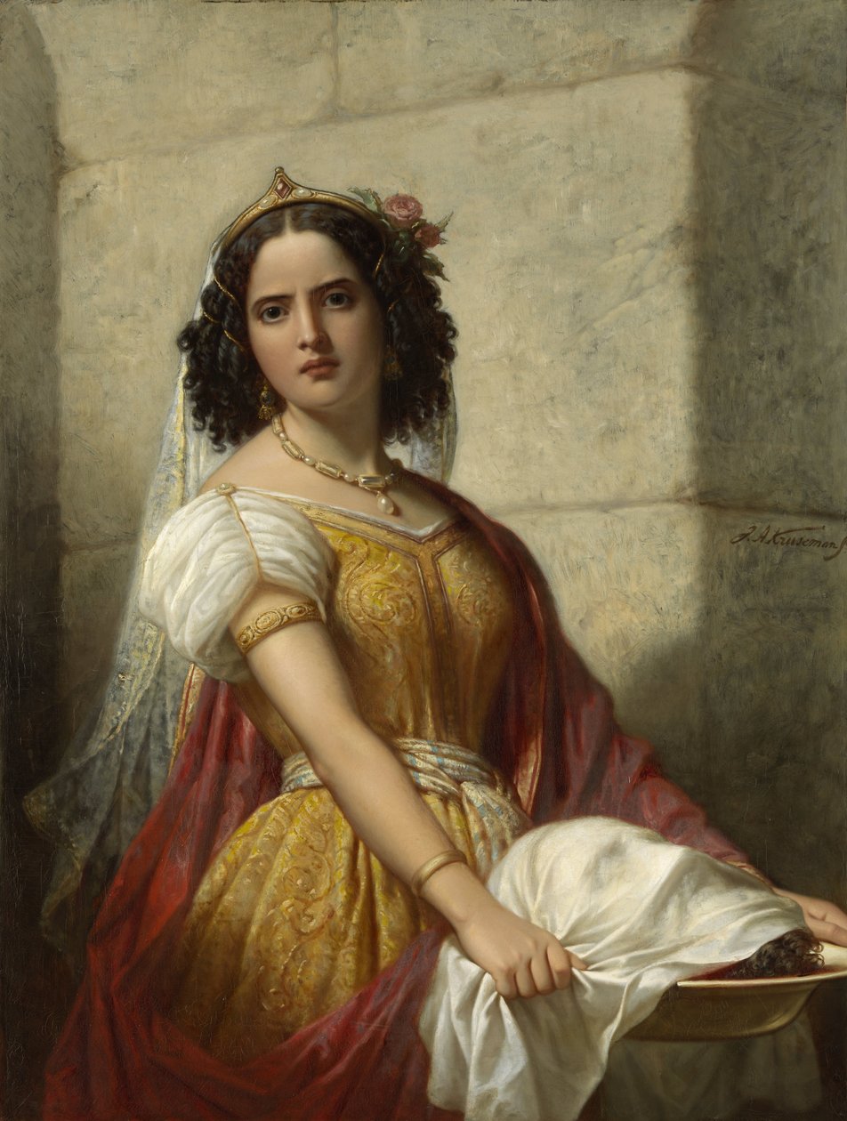 Salome mit dem Kopf Johannes des Täufers von Jan Adam Kruseman (signed by artist)