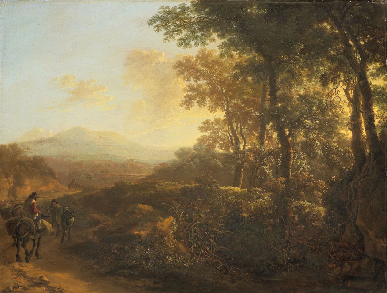 Italienische Landschaft mit Maultiertreiber, um 1645-1650 von Jan Both