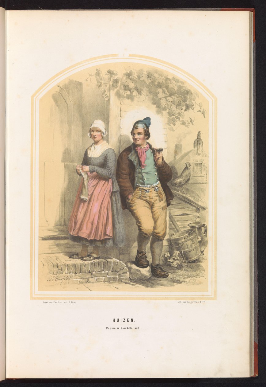 Tracht von Huizen in Nord-Holland, 1857 von Jan Braet von Uberfeldt