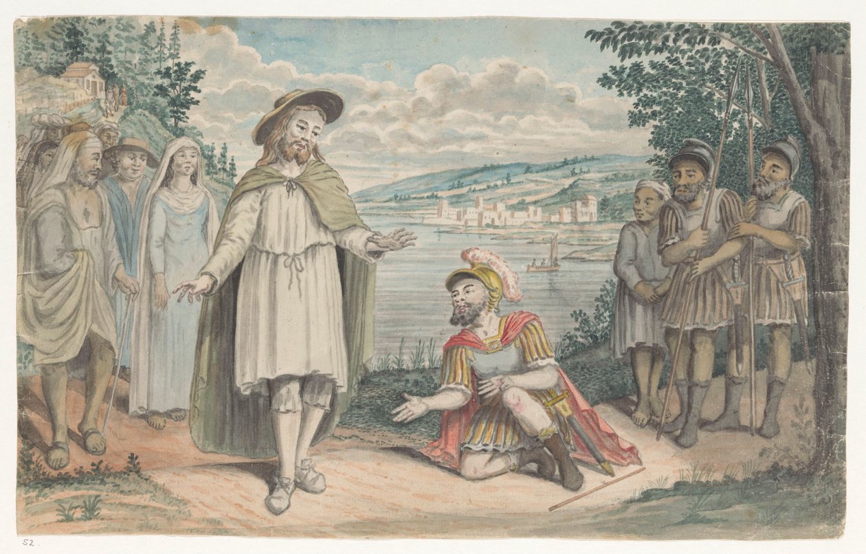 Centurio von Kafarnaum kniet vor Christus von Jan Brandes