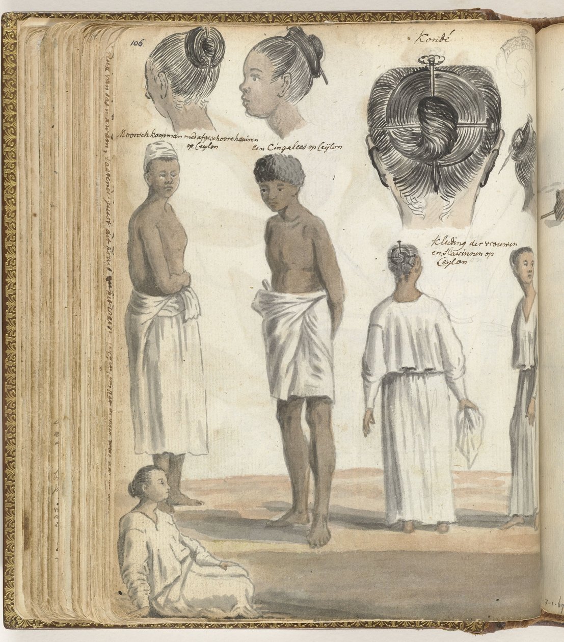 Indische Frisuren, Volkstypen auf Ceylon von Jan Brandes