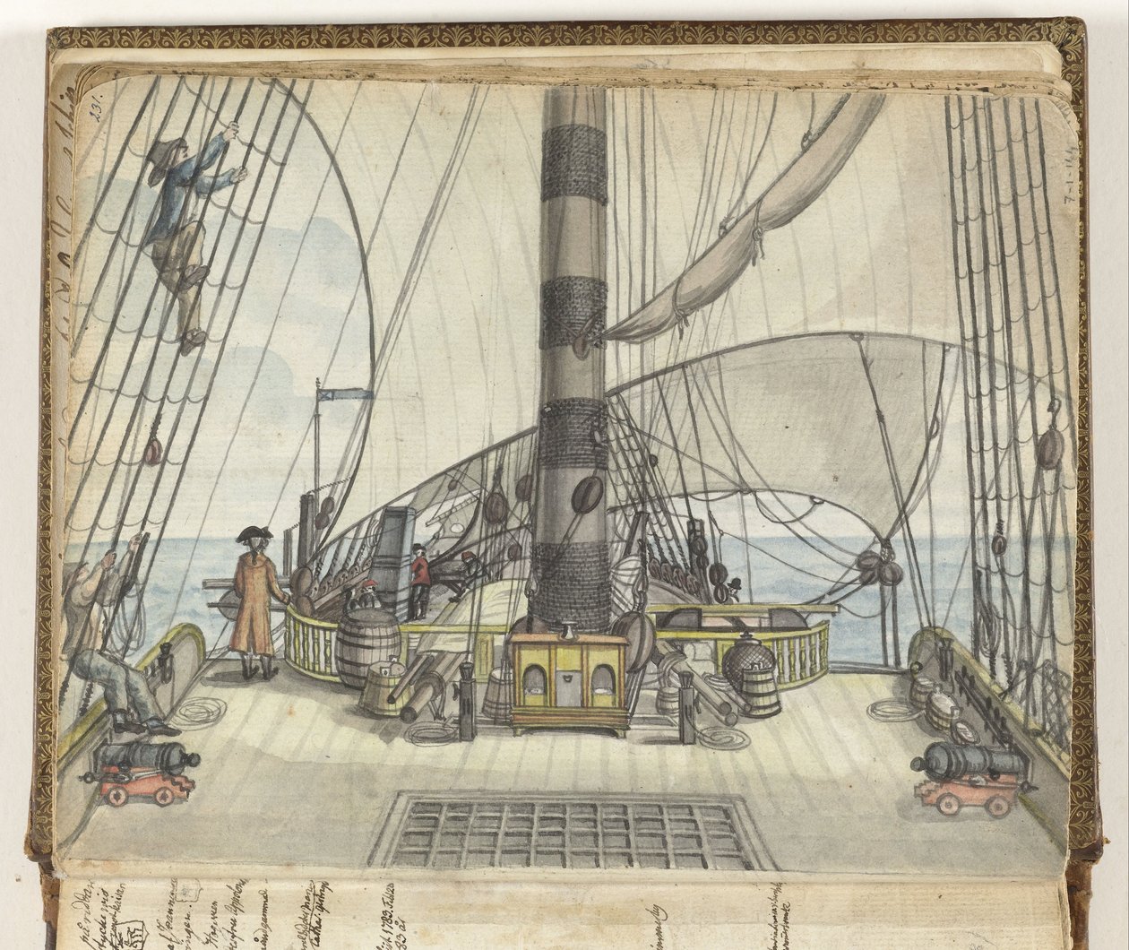 Das Deck eines Schiffes der Niederländischen Ostindien-Kompanie von Jan Brandes