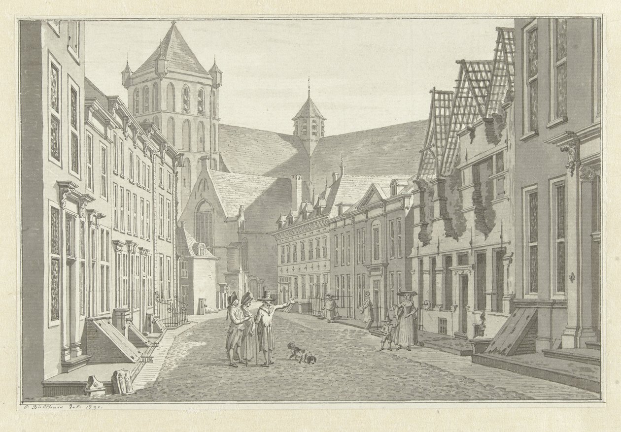 Ruine des Hauses von Lucas van Steveninck in Middelburg, 1787 von Jan Bulthuis (signed by artist)