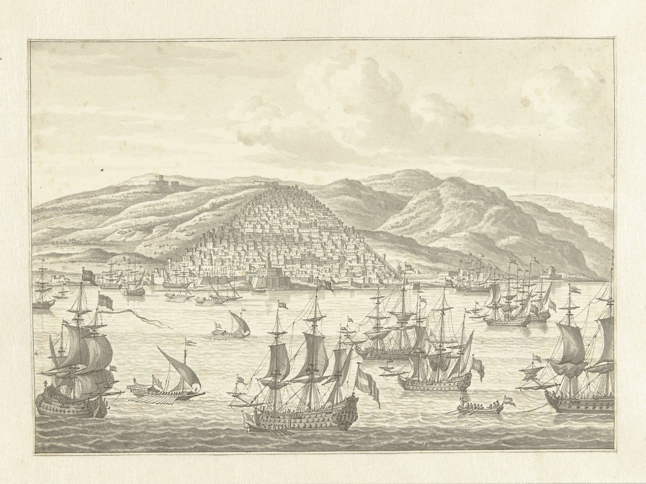 Die niederländische Flotte vor der Küste eines fremden Landes von Jan Bulthuis