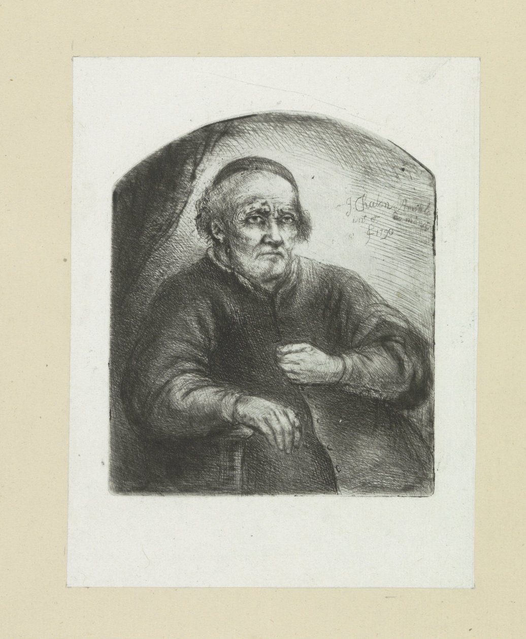 Alter Mann in einem Lehnstuhl von Jan Chalon