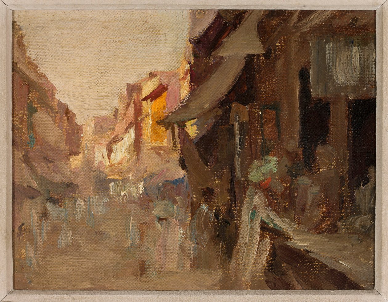 Agra - Markt auf der Straße am Abend. Aus der Reise nach Indien von Jan Ciągliński