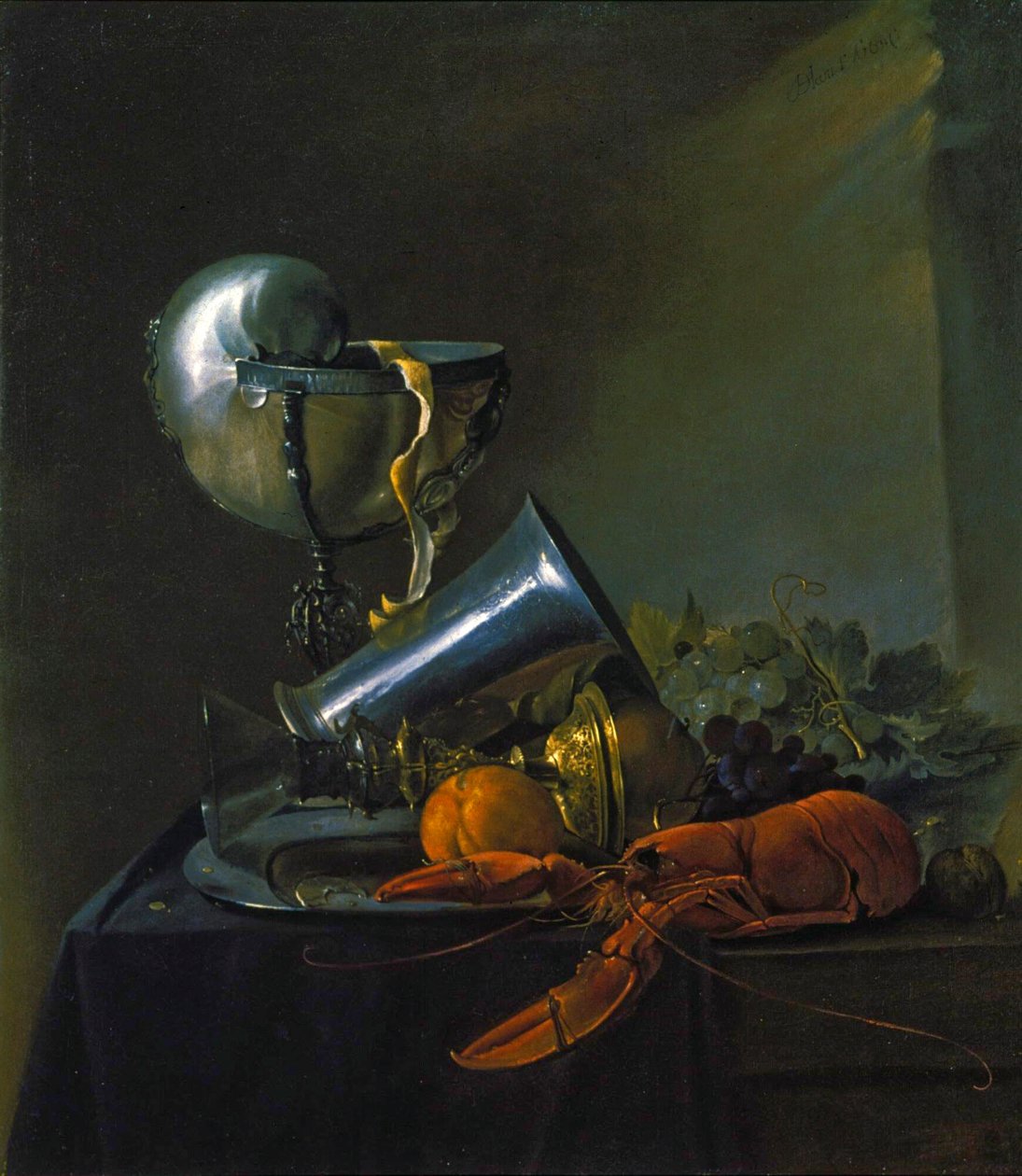 Stillleben mit Hummer und Nautilus-Pokal von Jan Davidsz. de Heem
