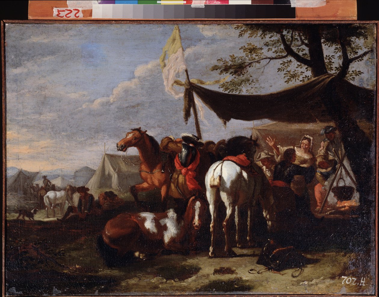 Gruppe von Reitern im Lager von Jan Frans van Bloemen